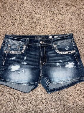 Miss Me Low Rise Jean Shorts Size 31 Bling